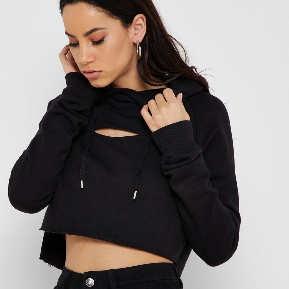 Cut-out Cropped hoodie
